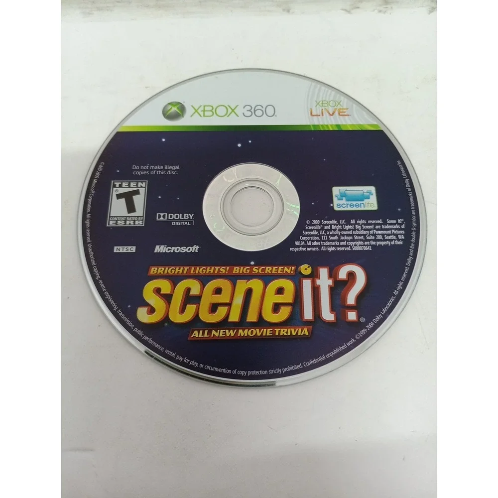 Xbox 360 Scene It All New Movie Trivia Game DISC ONLY